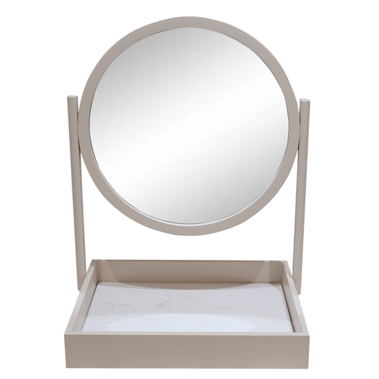 Modern Warm White Wooden Table Mirror XRHZJ